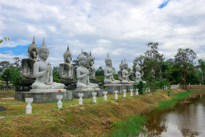 View of statues against sky