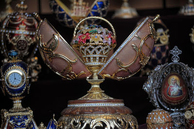 Close-up of ornate for sale in market