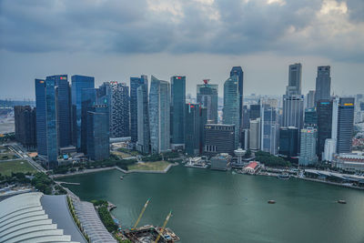 Modern buildings in city against sky