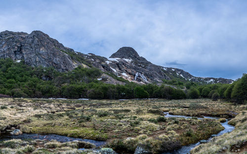 Scenic view of mountains against sky