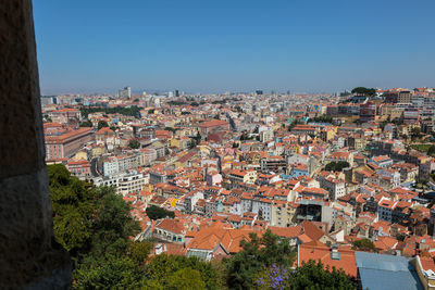 Aerial view of townscape against sky