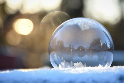 Close-up of crystal ball