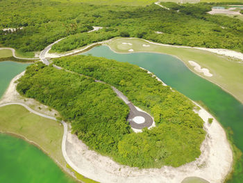 Aerial view of golf course