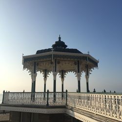 Low angle view of historical building against clear sky