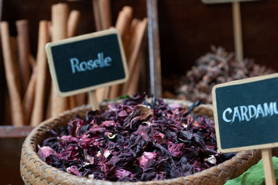 Close-up of food for sale at market stall