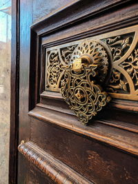 Close-up of closed door of building