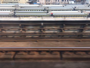 Train at railroad station platform