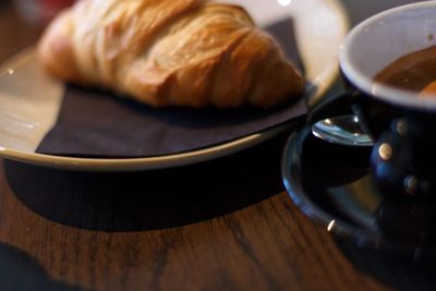 Close-up of breakfast on table