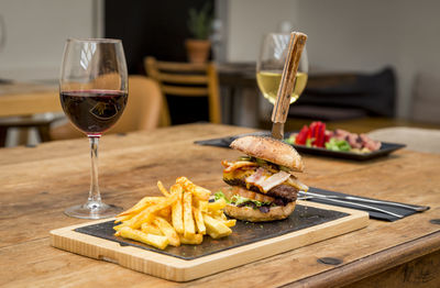 Close-up of food on table