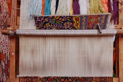 Traditional weaving machine in factory