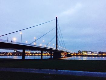 Suspension bridge at dusk