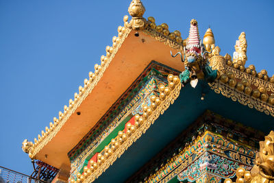 Low angle view of temple against clear sky