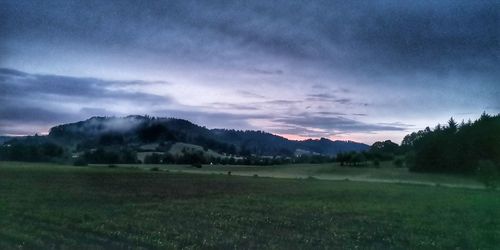 Scenic view of field against sky