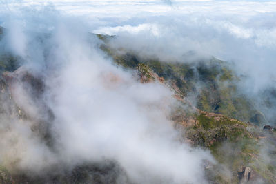 High angle view of smoke