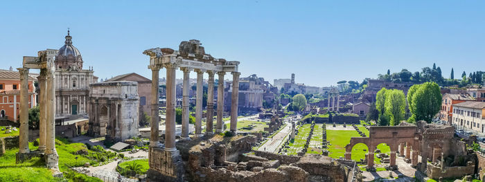 Extra wide view of the forum romanum in rome