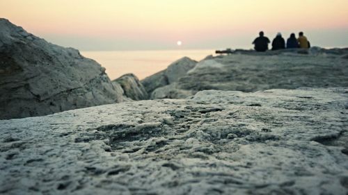 Scenic view of sea at sunset