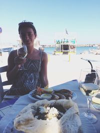 Woman at railroad station