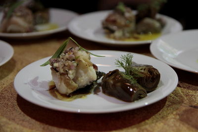 Close-up of food in plate