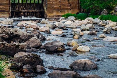 Rocks and stones in river