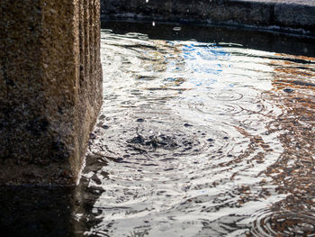 High angle view of rippled water