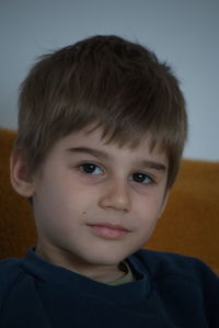 Close-up portrait of smiling boy