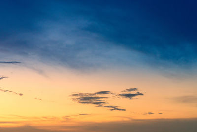 Low angle view of dramatic sky during sunset