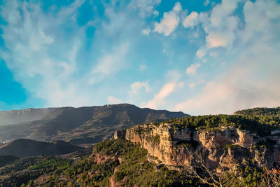 View of mountain against cloudy sky