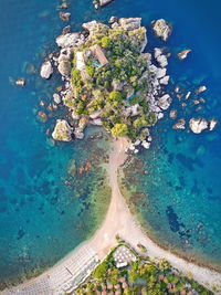 High angle view of beach