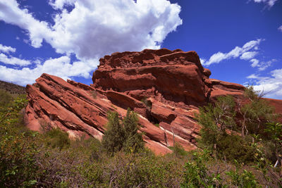 View of rock formation against sky