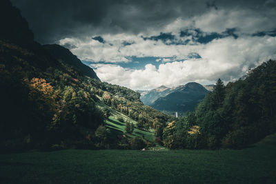 Scenic view of mountains against sky