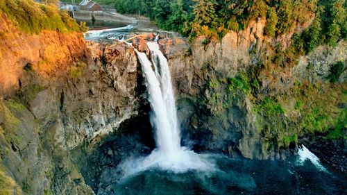 Scenic view of waterfall