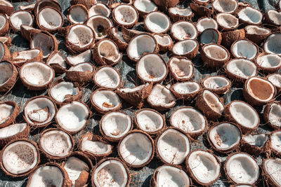 Coconuts drying