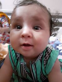 Close-up portrait of cute baby