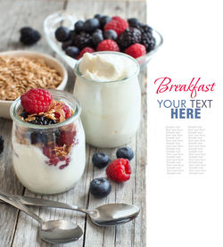 View of breakfast on table