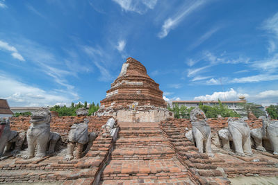 Temple against cloudy sky