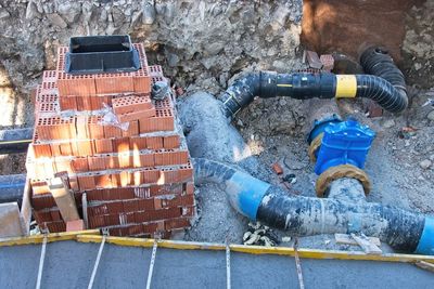 High angle view of construction site