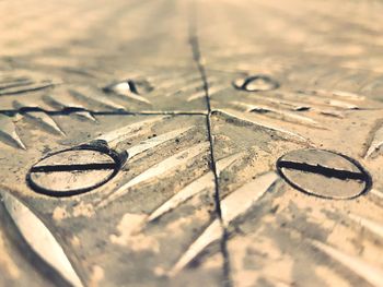 High angle view of eyeglasses on table