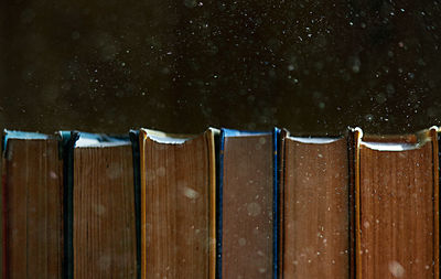 Close-up of wood against water