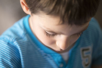 Close-up thoughtful of boy