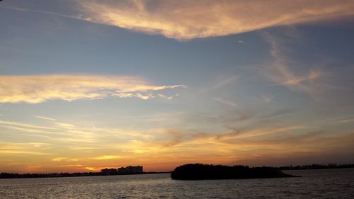 Scenic view of sea at sunset