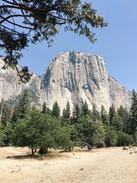 Scenic view of mountains against clear sky