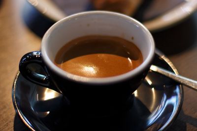 Close-up of coffee on table