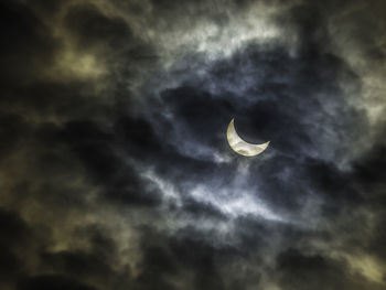 Low angle view of moon in sky