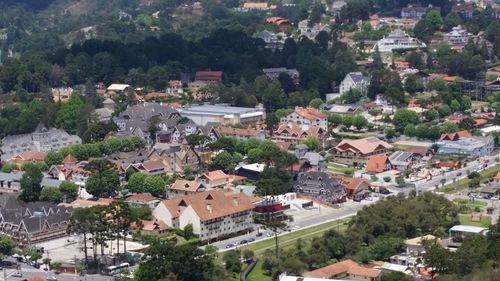 High angle shot of townscape