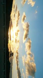 Scenic view of vapor trail against sky during sunset