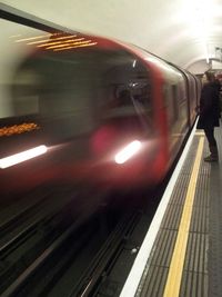 Train at subway station