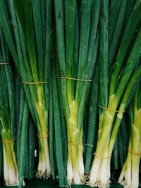 Green vegetables for sale at market stall