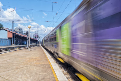 Train at railroad station platform