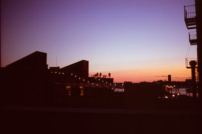 View of buildings at night