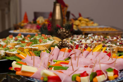 Close-up of various flowers on table